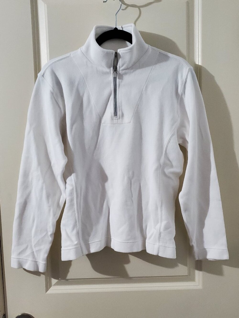 Tommy Bahama White Long Sleeve Quarter Zip Pullover